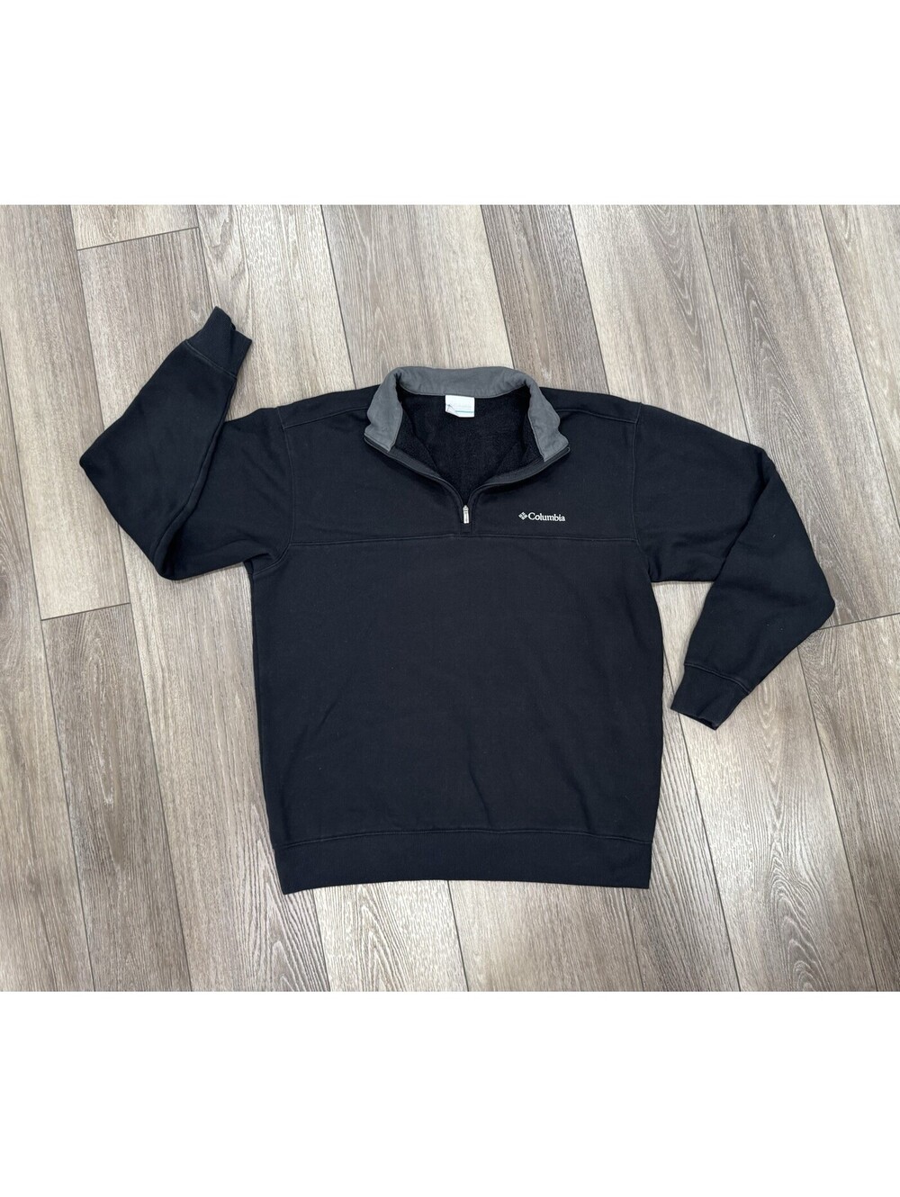 Columbia Sportswear Mens 1/4 Zip Sweatshirt Activewear Fleece Logo Black Size M